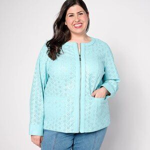 Belle by Kim Gravel Faux Leather Fresh as a Daisy Jacket